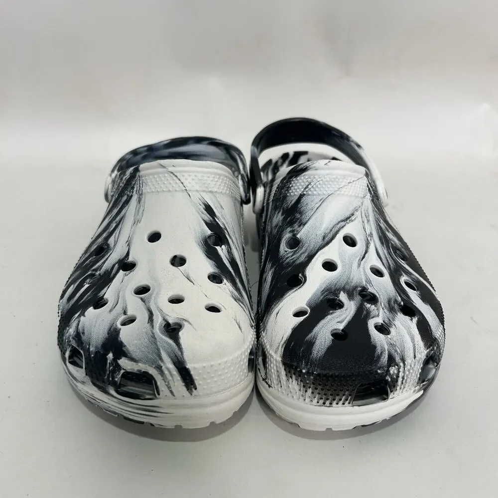 Crocs Classic Clog Slip-On “Marbled White Black”